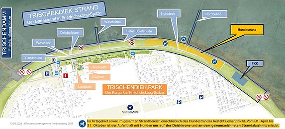 Plan Strandeinteilung am Trischendiek Strand